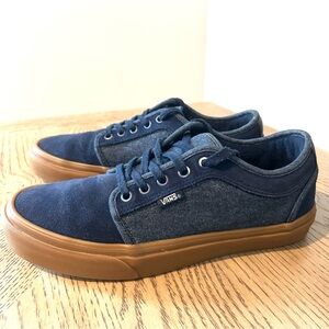Vintage VANS Denim Suede Skate Shoes Size 9 Skate Board Vietnam 721356 Old
